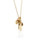 9ct rose gold chain necklace and gold charms