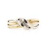 Channel set diamond and 9ct yellow gold ring