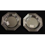 Pair Christofle silver plate ashtrays