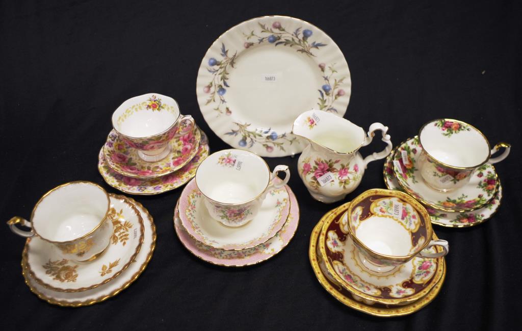 Five various Royal Albert trios