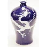 Chinese blue ceramic mantle vase