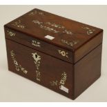 William IV / early Victorian rosewood tea caddy,