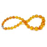 Baltic honey amber beaded necklace