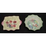 Two Shelley floral pin dishes