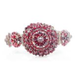 Victorian bohemian garnet cluster bracelet