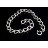 Early 20th C. sterling silver curb chain bracelet