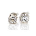 Diamond and white gold stud earrings