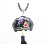 Art nouveau style cloisonne pendant