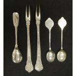 Five sterling silver cutlery serving pieces