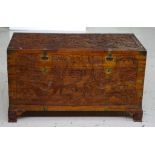 Good Chinese carved camphorwood chest