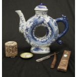 Vietnamese blue & white dragon teapot