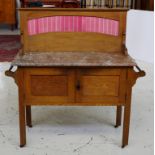 Early 20th century marble top oak washstand