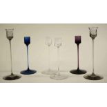 Six Wedgwood glass candleholders