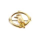 Kookaburra gilt metal brooch