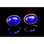 Lapis and 14ct yellow gold stud earrings