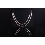 Two sterling silver flat curb link chain necklaces