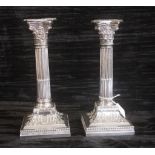 Pair of Victorian Corinthian column candlesticks