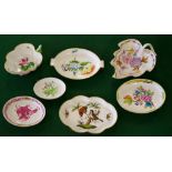 Six European porcelain dishes & an ashtray