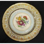 Paragon floral and gilt display plate