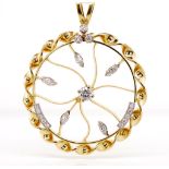 Diamond and 18ct yellow gold "Inca" pendant