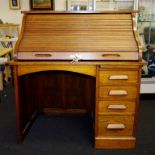 Small oak roll top desk