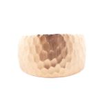 9ct rose gold hammered ring