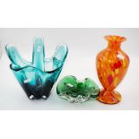 Three various art glass items