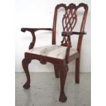 Chippendale style carver armchair