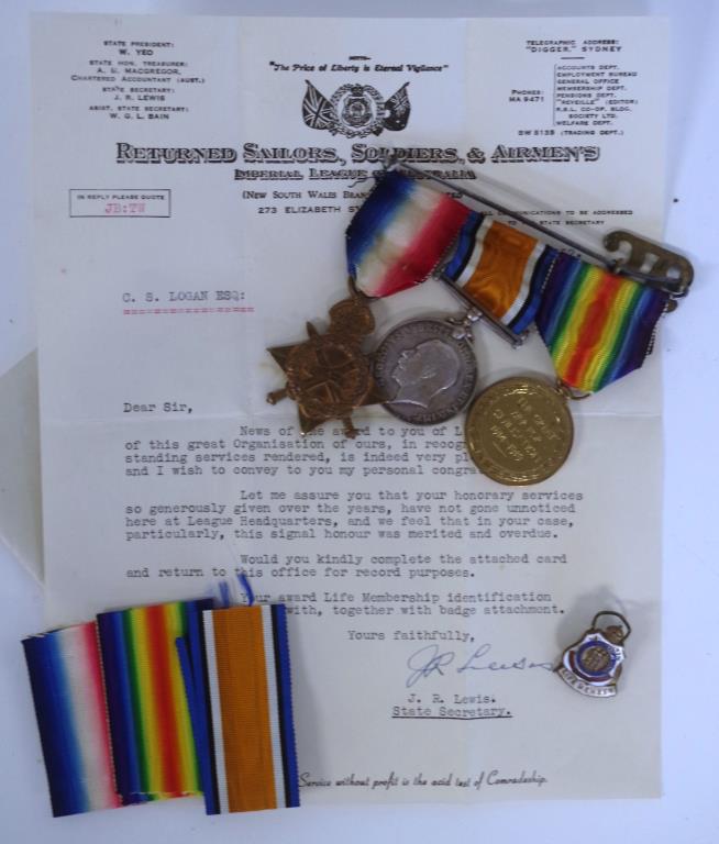 Set of three Australian WWI war medals