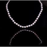 Silver colour Akoya pearl princess length necklace