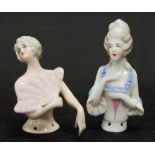 Two various ceramic half dolls