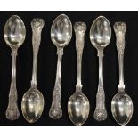 Six George V sterling silver teaspoons