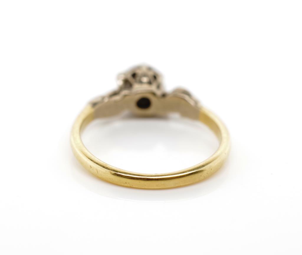 Antique cognac diamond and 18ct yellow gold ring - Image 4 of 4