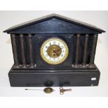 Vintage French slate cased mantle clock