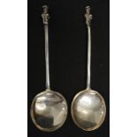 Two Early Georgian sterling silver apostle spoons