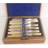 Boxed set of fish knives & forks