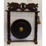 Early Chinese gong on stand