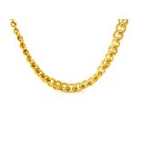 Yellow gold fancy chain link necklace