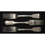 Pair Victorian sterling silver dessert forks