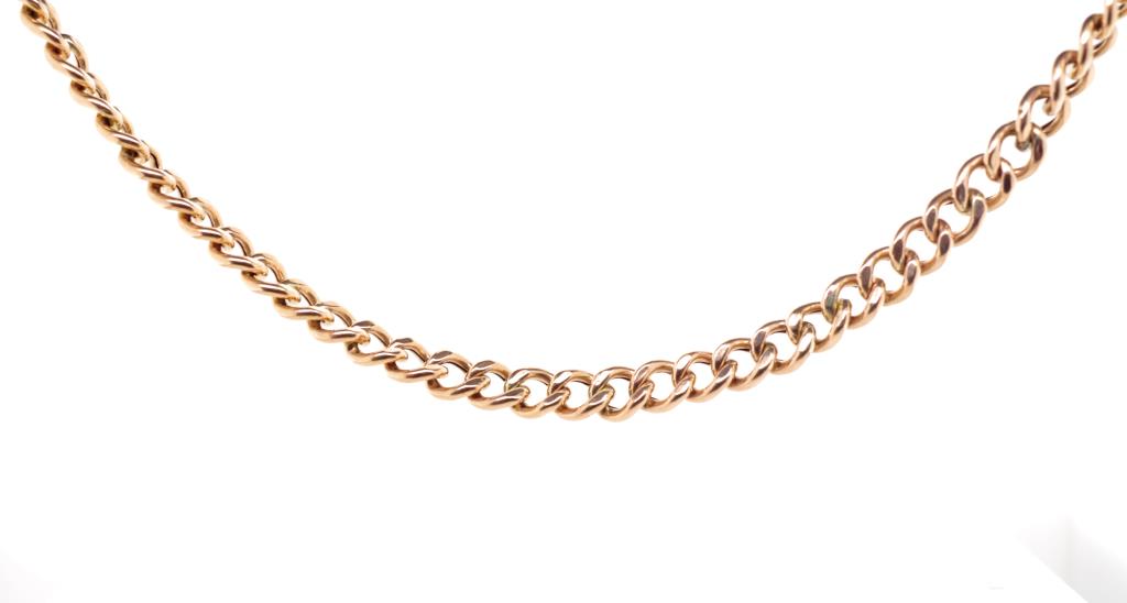 7mm Rose gold curb link chain necklace - Image 2 of 3