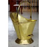 Polished brass coal scuttle