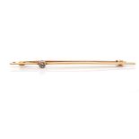 Antique diamond and 15ct rose gold bar brooch
