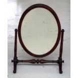 Victorian mahogany toilet mirror