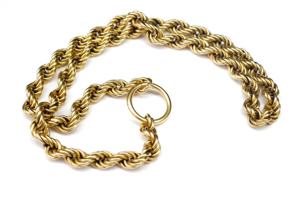 A large yellow gold rope twist chain necklace - Image 2 of 2