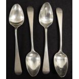 Set four George III Scottish silver teaspoons