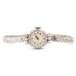 Early Tudor 18ct white gold and diamond watch