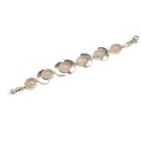 Rose quartz and silver bracelet