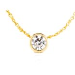 1.00ct Diamond and yellow gold necklace