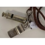 Two vintage whistles,