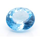 Loose 43ct oval cut blue topaz